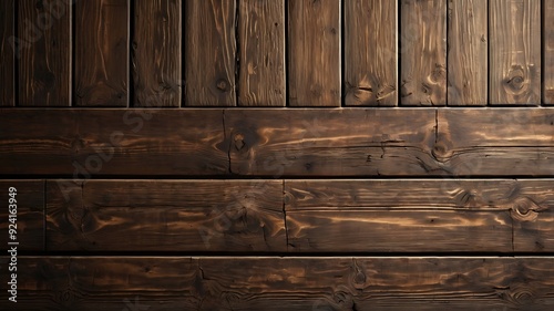 Fototapeta Naklejka Na Ścianę i Meble -  Brown wood abstract background, wooden surface design textured 3d render