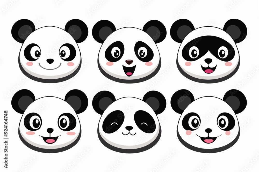 set of funny panda vector illustration, silhouette, logo icon and line art Bundle files set of funny panda vector illustration, silhouette, logo icon and line art Bundle files