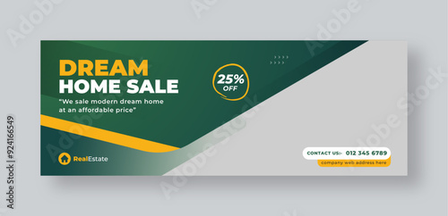 Real estate social media facebook cover web banner template