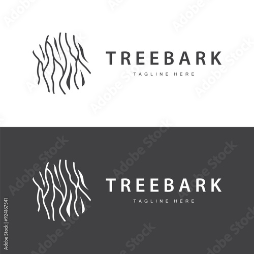 Wood logo design structure layers forest tree bark vector template