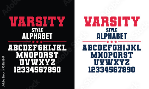 Classic college western font alphabet. Varsity sport font in western style for baseball, football or basketball logo, brand and t-shirt. Athletic department typeface, varsity stylish font alphabet