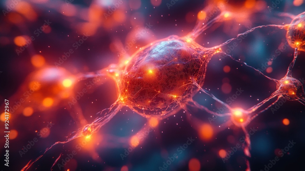 Obraz premium Glowing Neuron Network