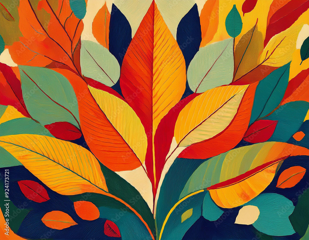 Modern Minimalist Pattern Geometric Shapes and Abstract Leaf Forms for Autumn Designs Modern Minimalist Pattern Geometric Shapes and Abstract Leaf Forms for Autumn Designs