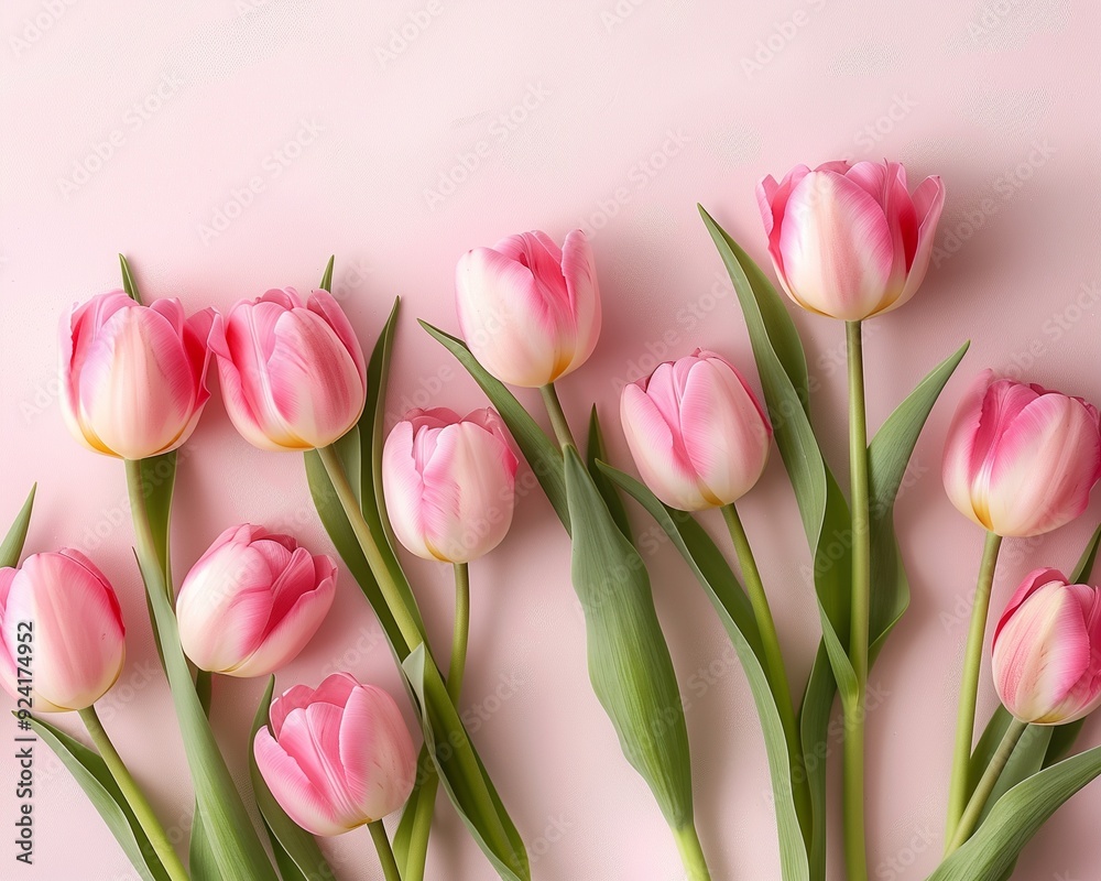 Beautiful Pink Tulips on Soft Pink Background – Perfect Floral Illustration for Spring and Mother's Day Designs Beautiful Pink Tulips on Soft Pink Background – Perfect Floral Illustration for Spring and Mother's Day Designs