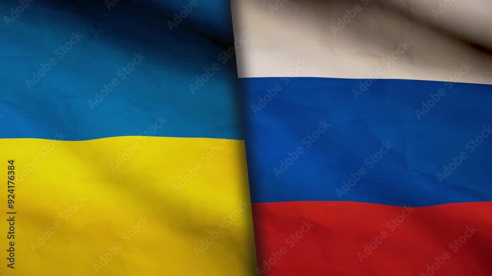 Ukraine and Russia flag