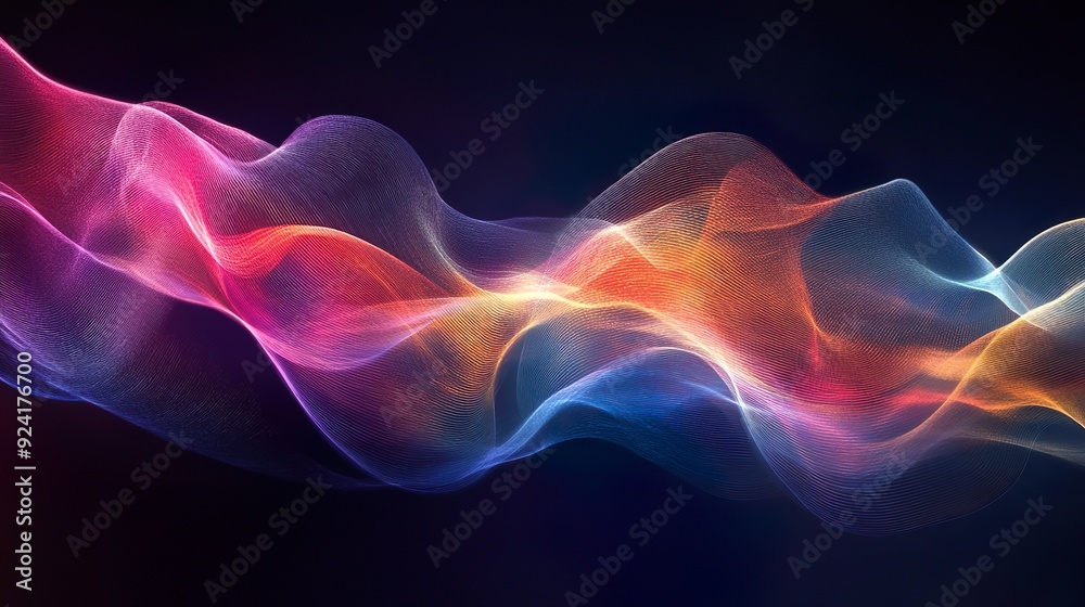 Vibrant abstract background featuring realistic sound wave patterns image