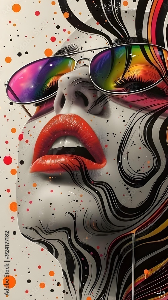 Fototapeta premium art illustration of a face in a painting style..