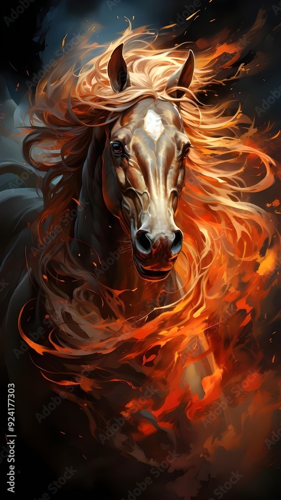 Horse painting illustration.. Horse painting illustration..