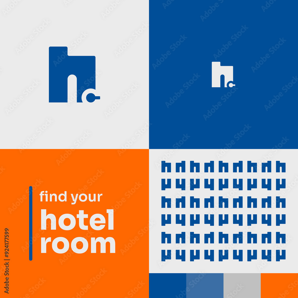 Fototapeta premium Logo Abstract Modern Hotel Booking Travel Vector