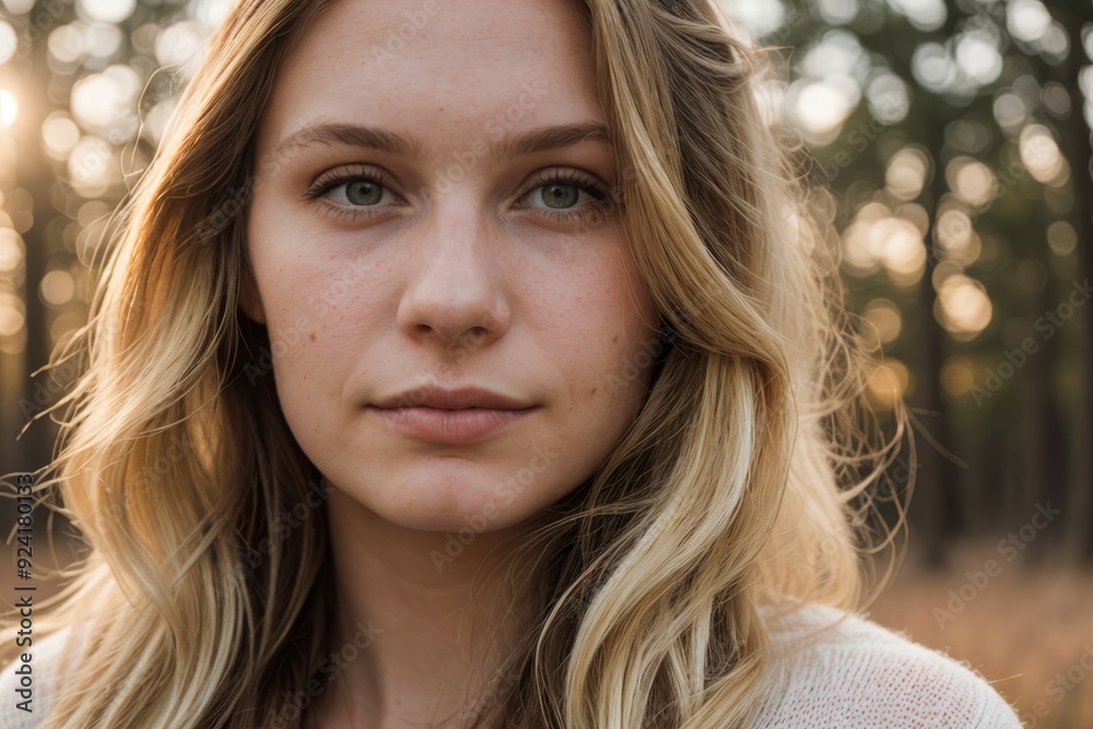 Fototapeta premium portrait of a sad woman outdoors