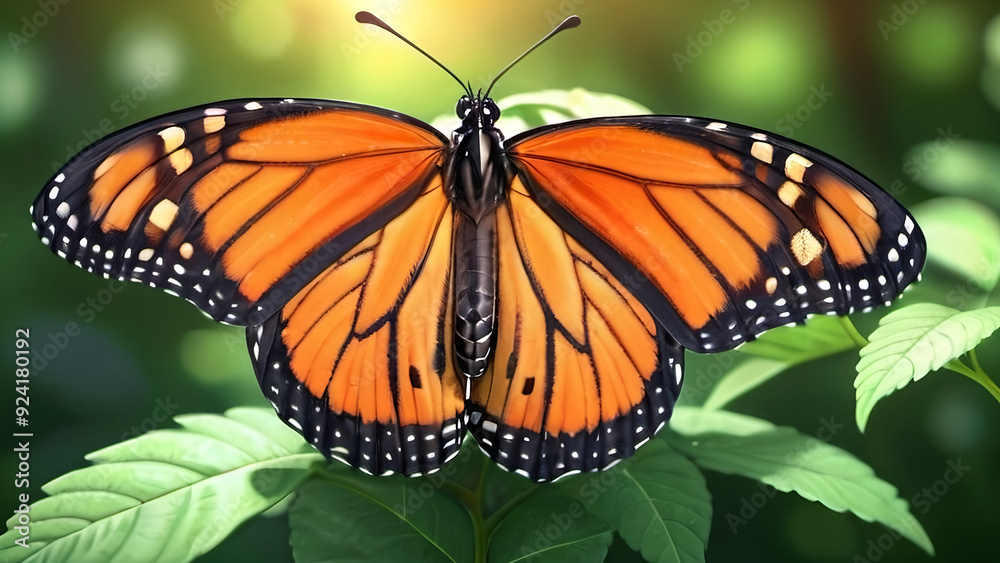 Monarch butterfly in a summer garden.
