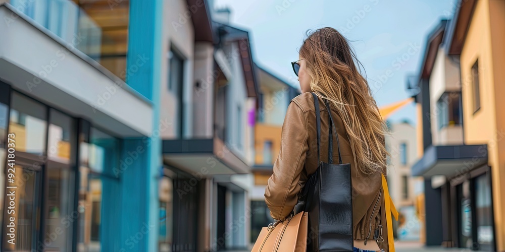 Fototapeta premium woman shopping for a new house