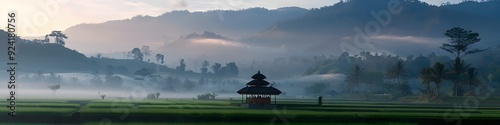 Mountain range in Komodo National Park in Indonesia
