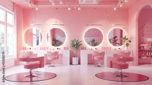 Pink Beauty Salon Interior Design