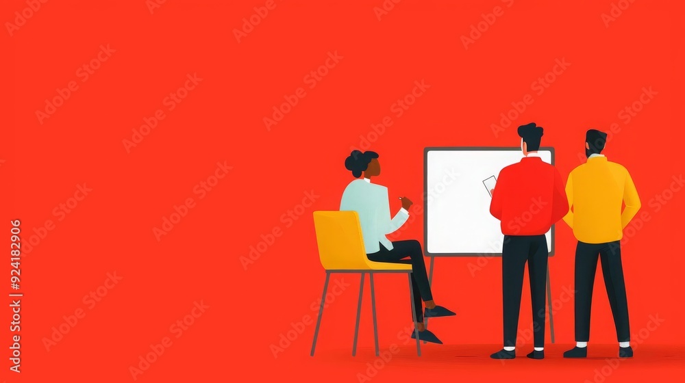 Plan phase, team brainstorming, flat design illustration Plan phase, team brainstorming, flat design illustration