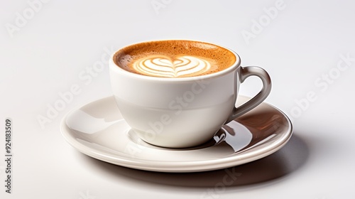Perfect Espresso Shot: Rich Crema, Focused Lighting, White Background