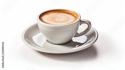 Espresso Perfection: Rich Crema & Focused Lighting in a Stark White Setting
