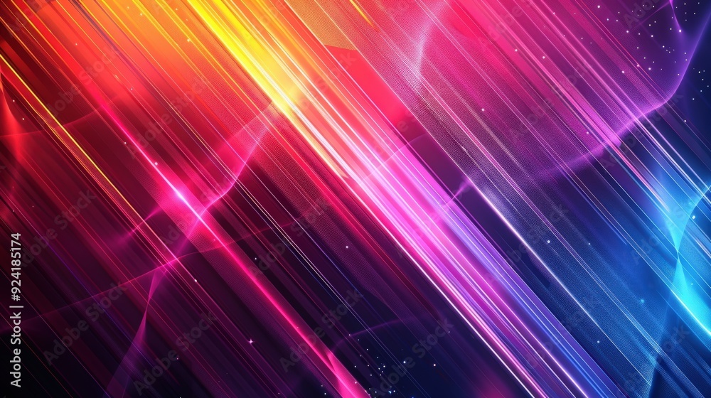Craft a visually engaging futuristic background with multicolor dynamic lines, showcasing a vibrant design for digital presentations and gaming Craft a visually engaging futuristic background with multicolor dynamic lines, showcasing a vibrant design for digital presentations and gaming
