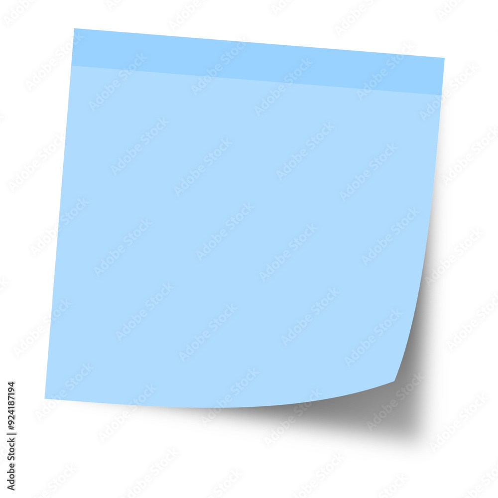 Blue Pastel Blank Memo Sticky Post Notes Paper with shadow transparent from background. High resolution png Blue Pastel Blank Memo Sticky Post Notes Paper with shadow transparent from background. High resolution png