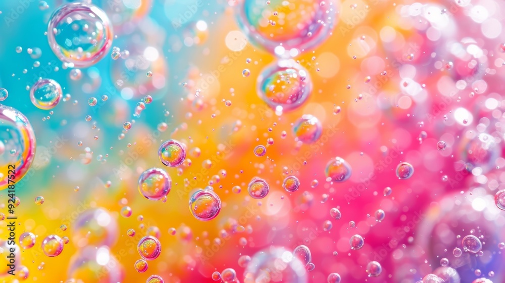 A playful background with overlapping bubbles in bright cheerful colors resembling a lively and fluid foam A playful background with overlapping bubbles in bright cheerful colors resembling a lively and fluid foam
