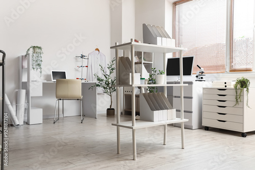 Modern minimalist office in...