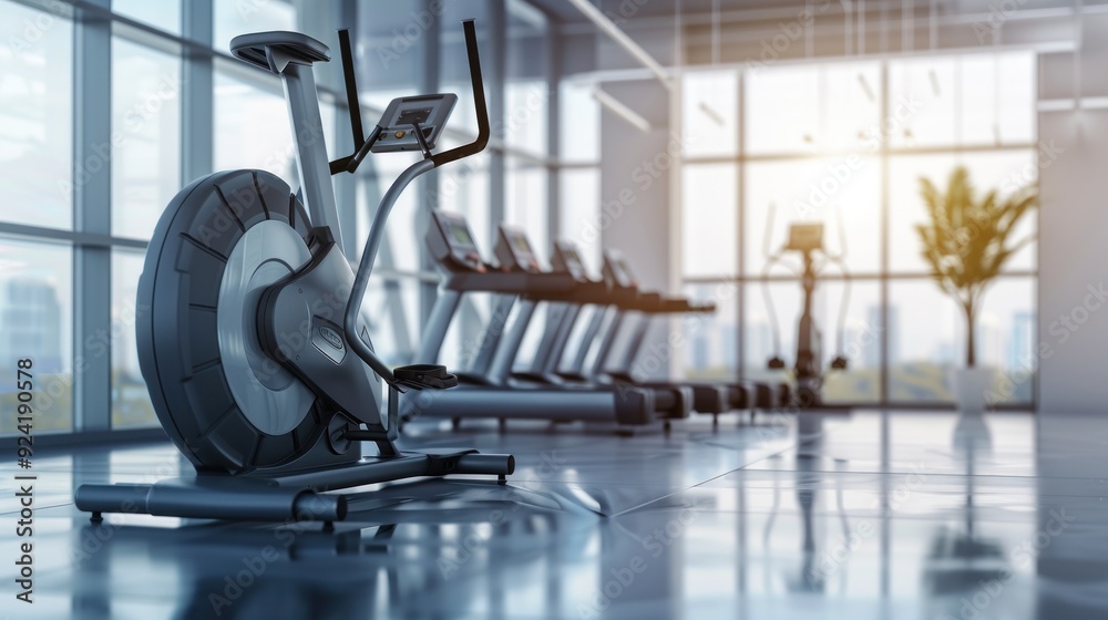 Fototapeta premium Fitness Equipment in a Modern Gym