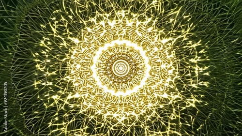 Mandala 4k motion background banner, meditation or psychedelic graphic design pattern, motion video 