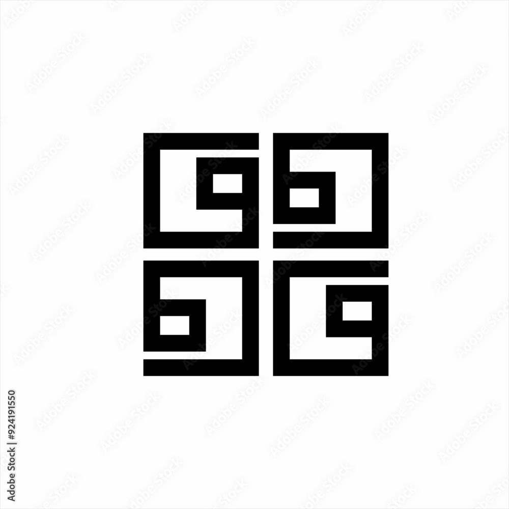 Simple abstract logo design for numbers 96, 69 with a square concept. Simple abstract logo design for numbers 96, 69 with a square concept.