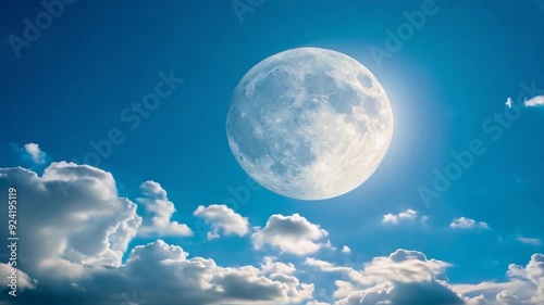 Moon shining above the clouds, motion video