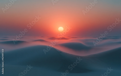 Sunrise Over Desert Dunes photo