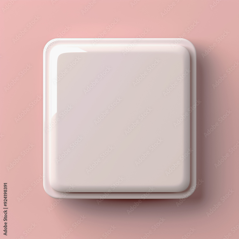 Minimalistic square white object centered on a soft pastel pink background.
Minimalistic square white object centered on a soft pastel pink background.