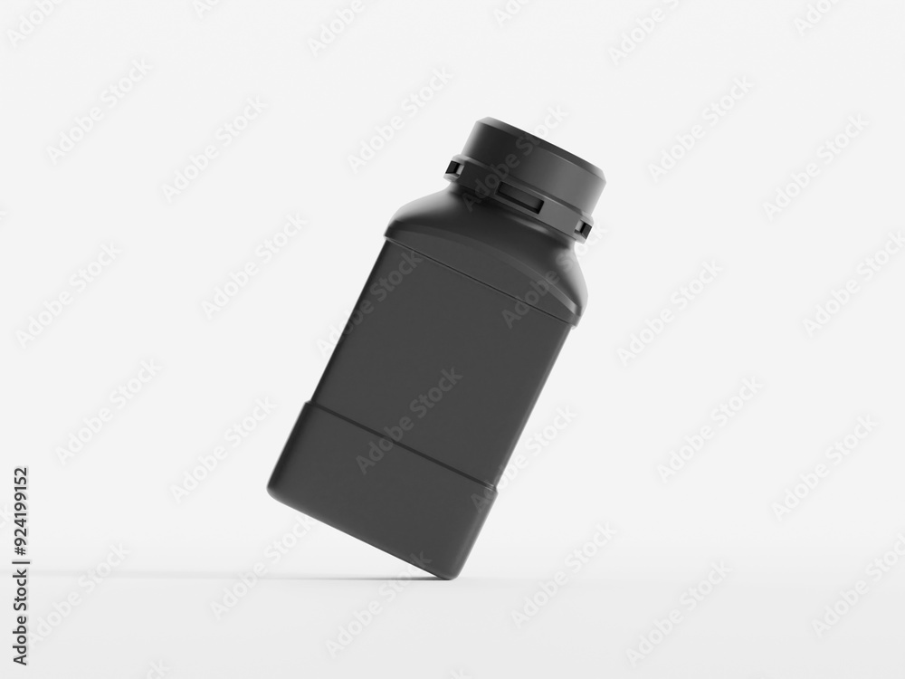 Plastic Lab Chemical Reagent Bottle black color and isolated on white background Plastic Lab Chemical Reagent Bottle black color and isolated on white background