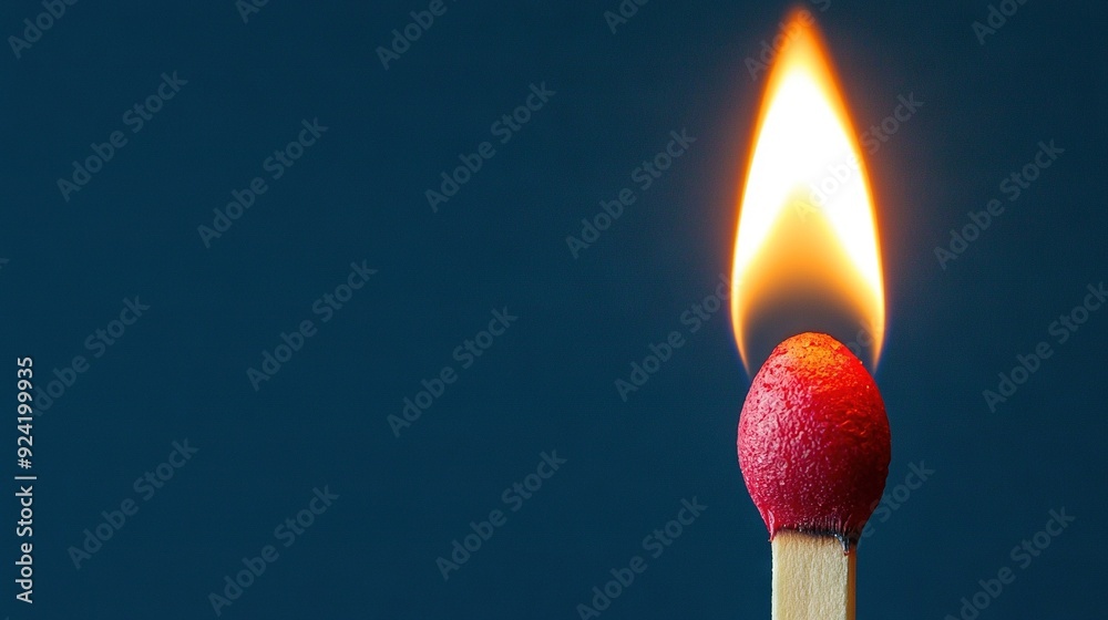 A red matchstick is attached to a yellow matchstick that extends from its end A red matchstick is attached to a yellow matchstick that extends from its end