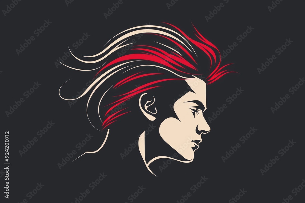 An illustration of a men with a stylish long red hairstyle and fashion attire. Ideal for logo of hair restoration clinic. An illustration of a men with a stylish long red hairstyle and fashion attire. Ideal for logo of hair restoration clinic.