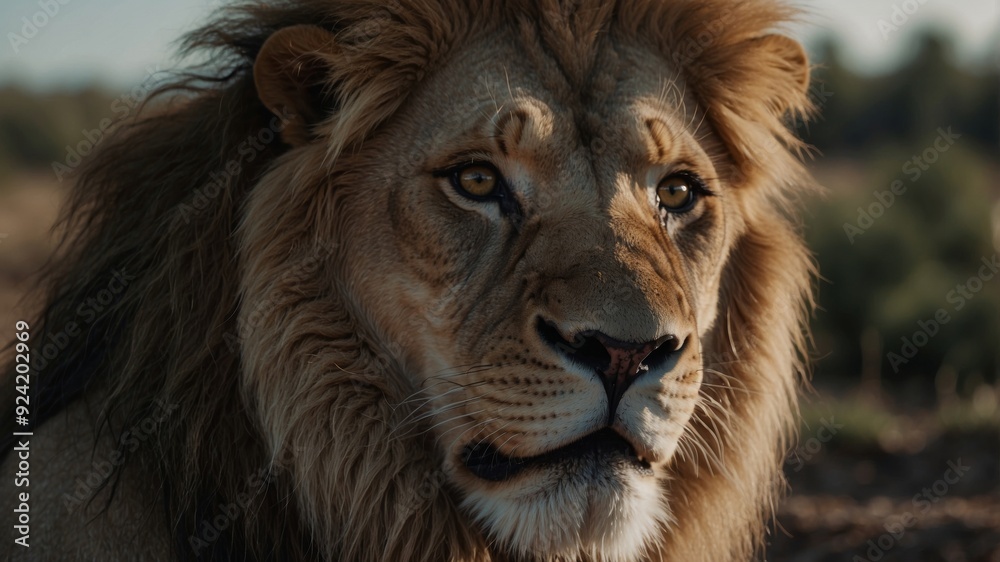 Majestic lion portrait capturing its regal stature Majestic lion portrait capturing its regal stature