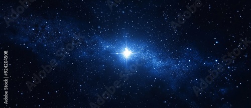 A dark blue, starry sky with stars, featuring a single, bright