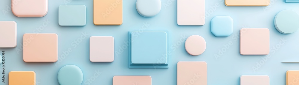 A vibrant array of geometric shapes in soft pastel colors, creating a stylish background perfect for modern design. A vibrant array of geometric shapes in soft pastel colors, creating a stylish background perfect for modern design.