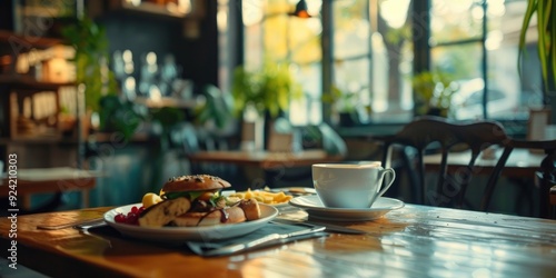 Wallpaper Mural Stylish Interior with Food and Coffee Torontodigital.ca
