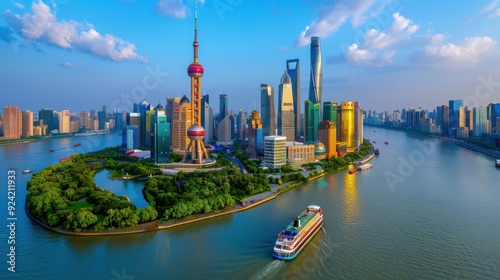 Shanghai Skyline at Dusk with Stunning Reflections