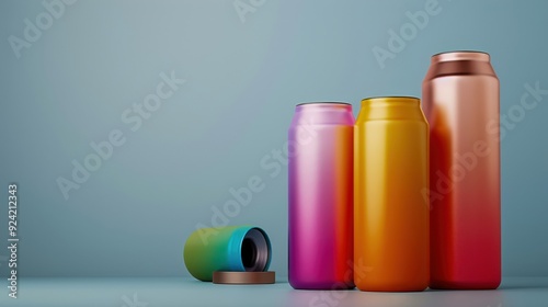 Colorful Gradient Bottles for Cosmetics Packaging Design