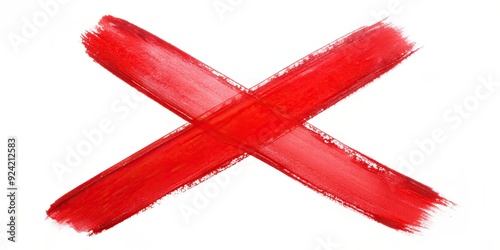 Concept of cancelation with red X mark on white background, cancel, cancellation, terminate, stop, end, revoke, eliminate, cut