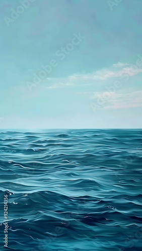 Wallpaper Mural Peaceful Blue Ocean with Calm Waves and Clear Sky Torontodigital.ca
