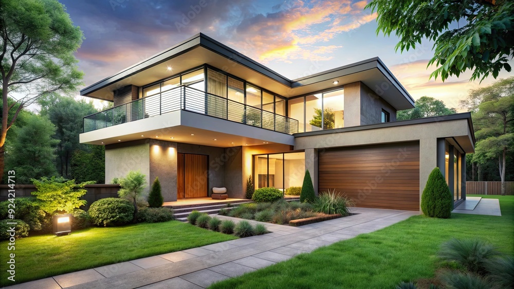 Contemporary home with lush green surroundings and serene atmosphere, Tranquil, Paradise, Modern, Home, House Contemporary home with lush green surroundings and serene atmosphere, Tranquil, Paradise, Modern, Home, House