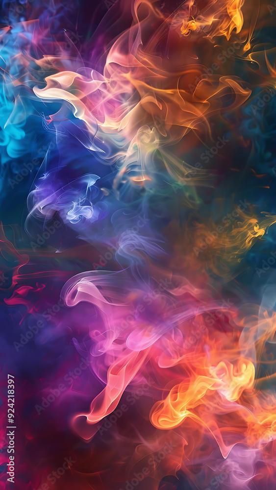 Fototapeta premium Colorful Smoke Swirls in Abstract Vivid and Ethereal Patterns