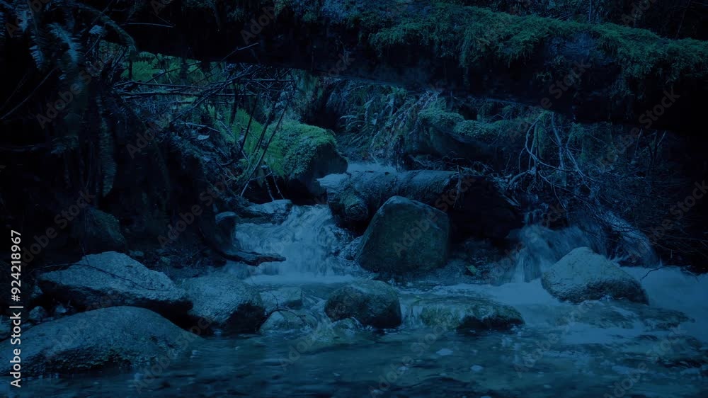 Forest Stream In The Evening Tracking Shot Forest Stream In The Evening Tracking Shot