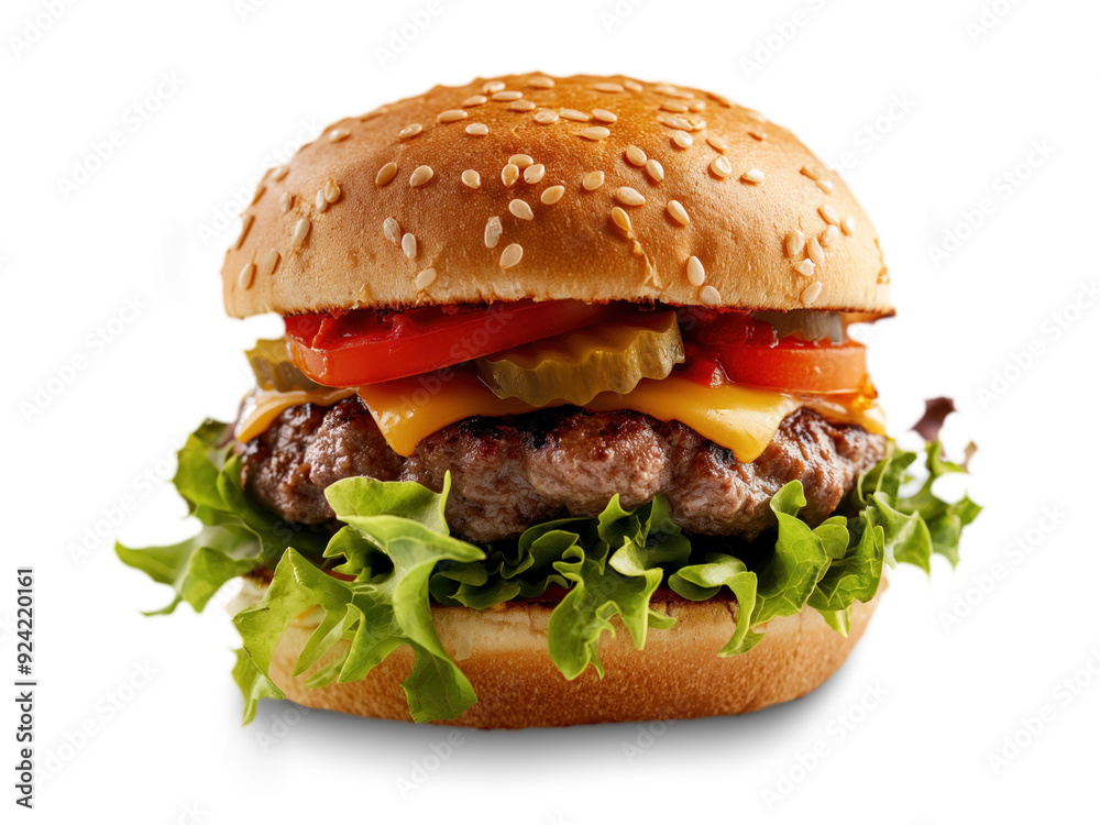Hamburguer grande com muito recheio, carne e queijo Hamburguer grande com muito recheio, carne e queijo