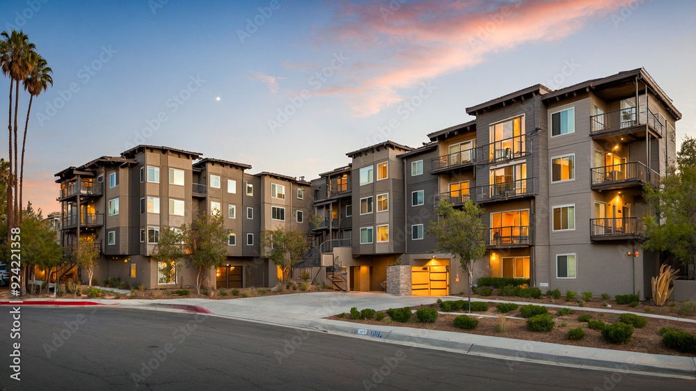 Fototapeta premium Modern Apartment Complex Multifamily 