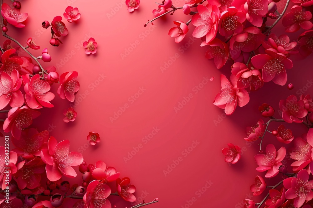 Chinese New Year theme background with copy space blank area for text. red background Chinese New Year theme background with copy space blank area for text. red background