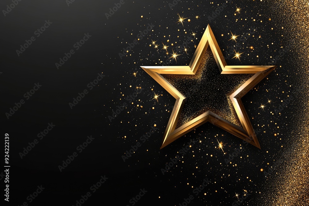 A gold star with a black background. Perfect for celebratory occasions, awards, and achievements. A gold star with a black background. Perfect for celebratory occasions, awards, and achievements.