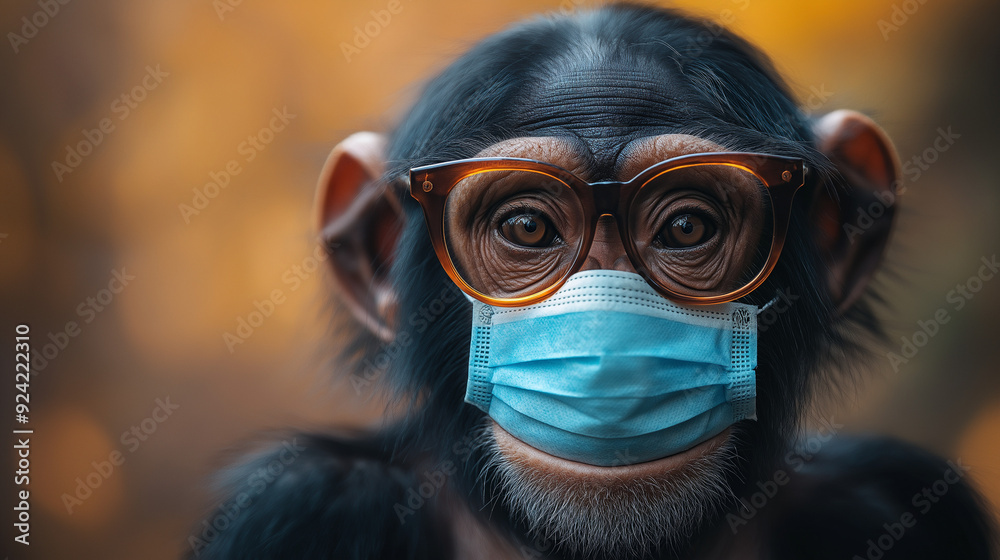 マスクをする猿